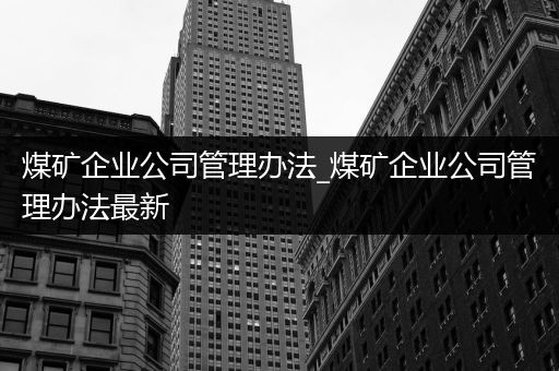 煤矿企业公司管理办法_煤矿企业公司管理办法最新