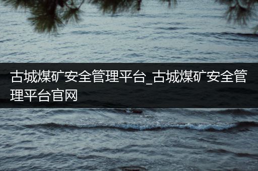 古城煤矿安全管理平台_古城煤矿安全管理平台官网