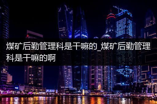 煤矿后勤管理科是干嘛的_煤矿后勤管理科是干嘛的啊