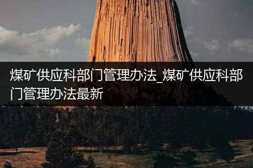 煤矿供应科部门管理办法_煤矿供应科部门管理办法最新