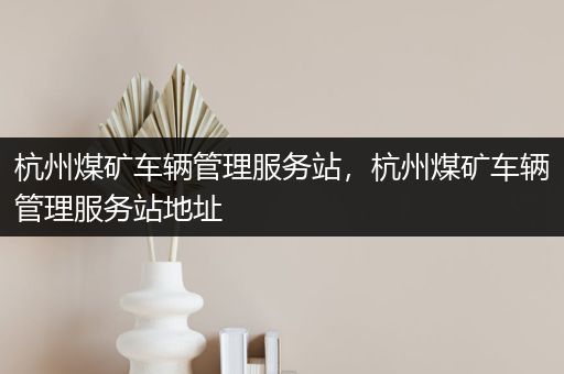 杭州煤矿车辆管理服务站，杭州煤矿车辆管理服务站地址