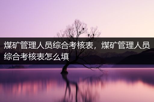 煤矿管理人员综合考核表，煤矿管理人员综合考核表怎么填