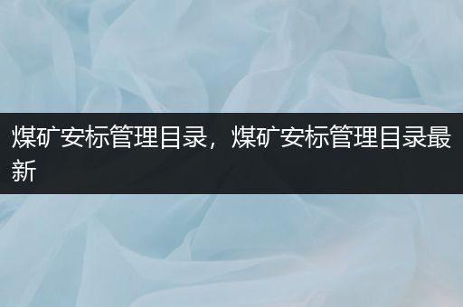 煤矿安标管理目录，煤矿安标管理目录最新